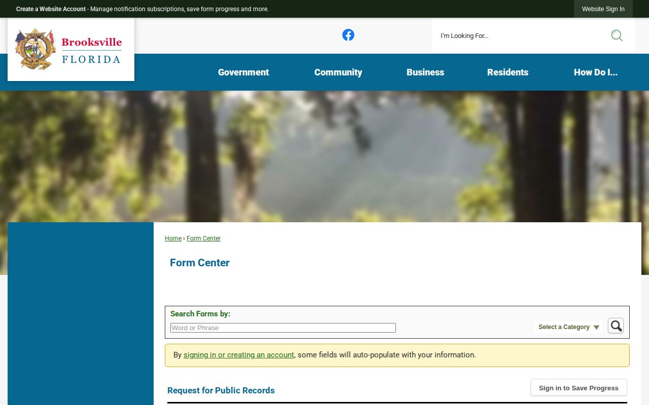 City of Brooksville public records request form